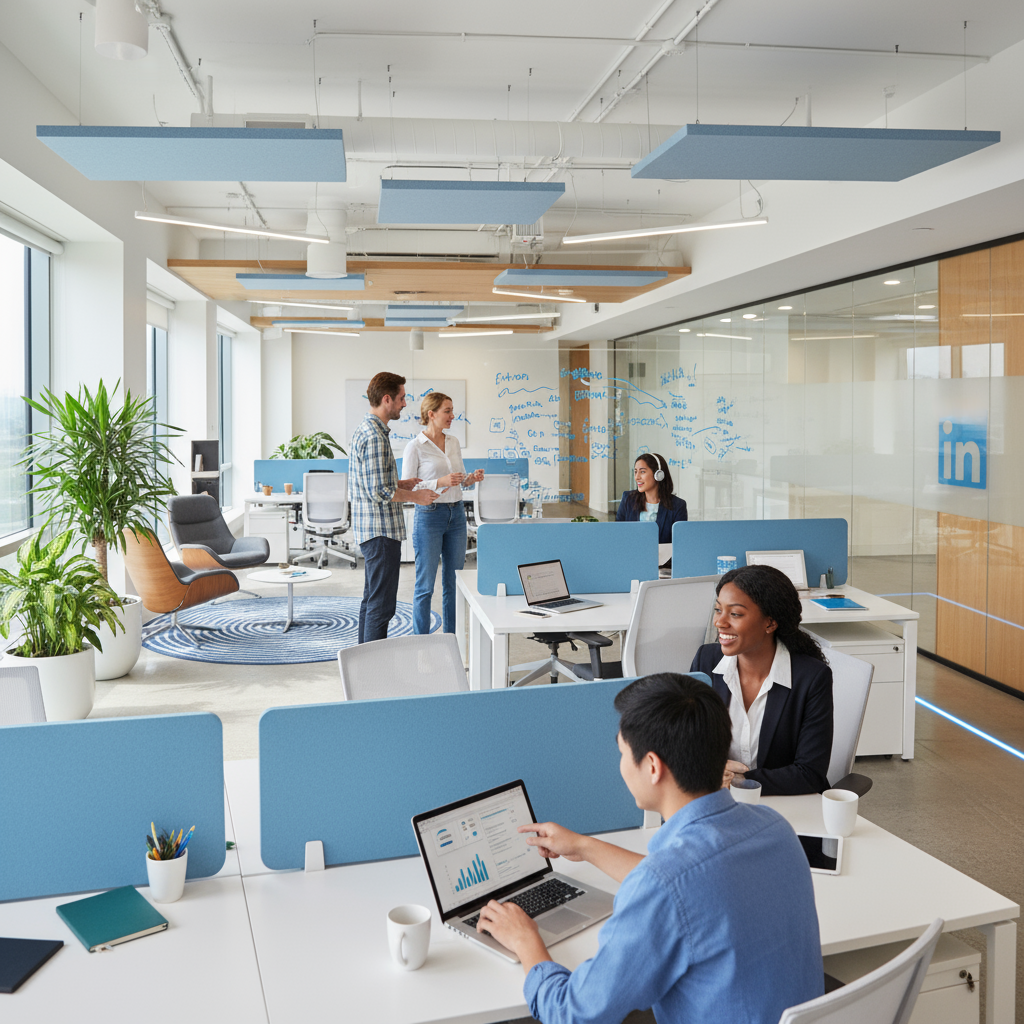 A_modern_office_scene_with_diverse_employees_working_together_in_a_collaborative_open_workspace